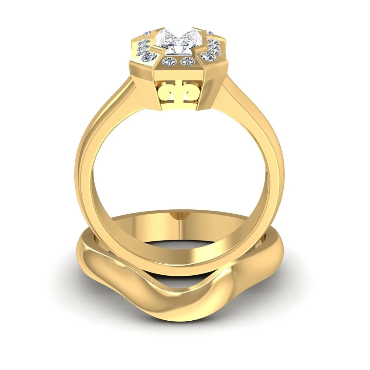 0.51-1.66 CT Round & Radiant Cut Diamonds - Bridal Set