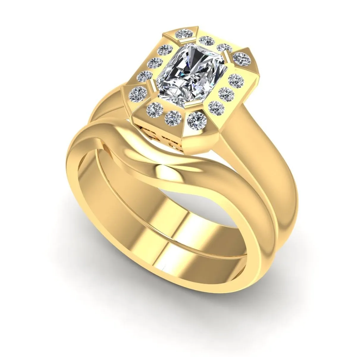 0.51-1.66 CT Round & Radiant Cut Diamonds - Bridal Set