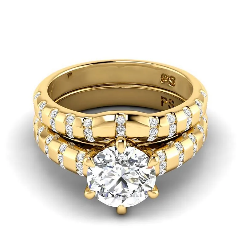 0.80-3.30 CT Round Cut Lab Grown Diamonds - Bridal Set