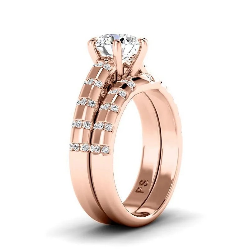 0.80-3.30 CT Round Cut Lab Grown Diamonds - Bridal Set