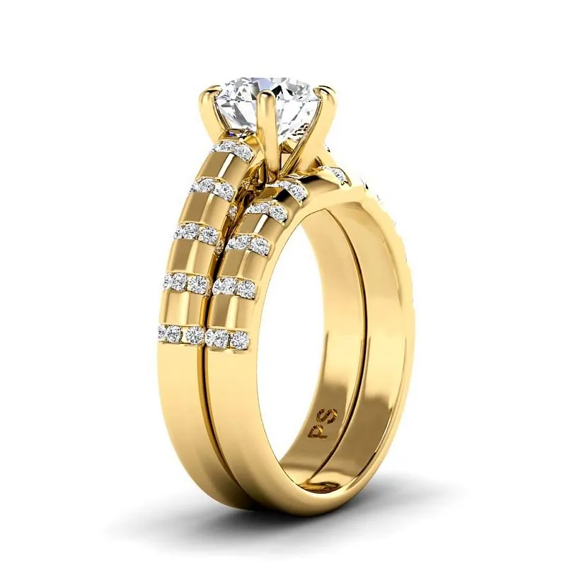 0.80-3.30 CT Round Cut Lab Grown Diamonds - Bridal Set