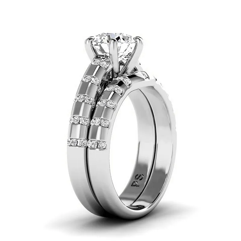 0.80-3.30 CT Round Cut Lab Grown Diamonds - Bridal Set