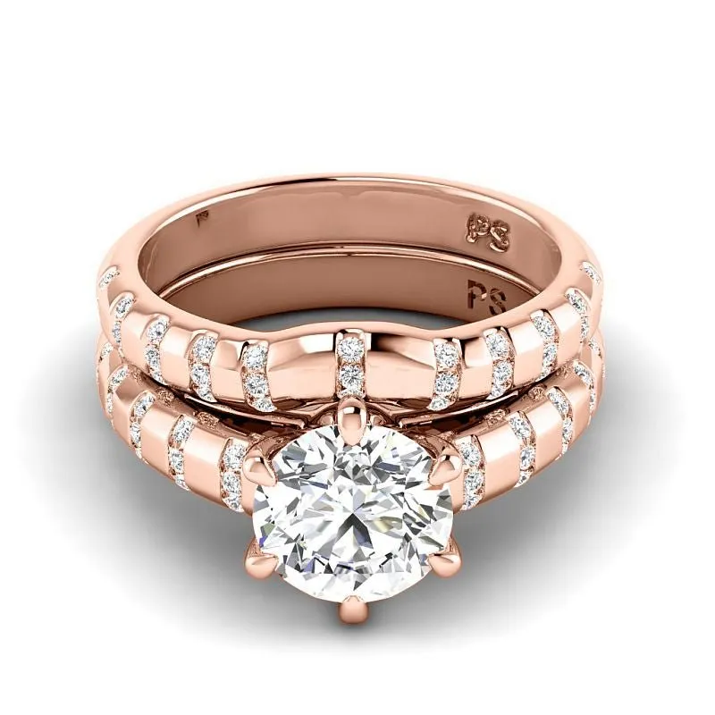 0.80-3.30 CT Round Cut Lab Grown Diamonds - Bridal Set