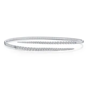0.98ct Pave Bypass Cuff Bangle Bracelet