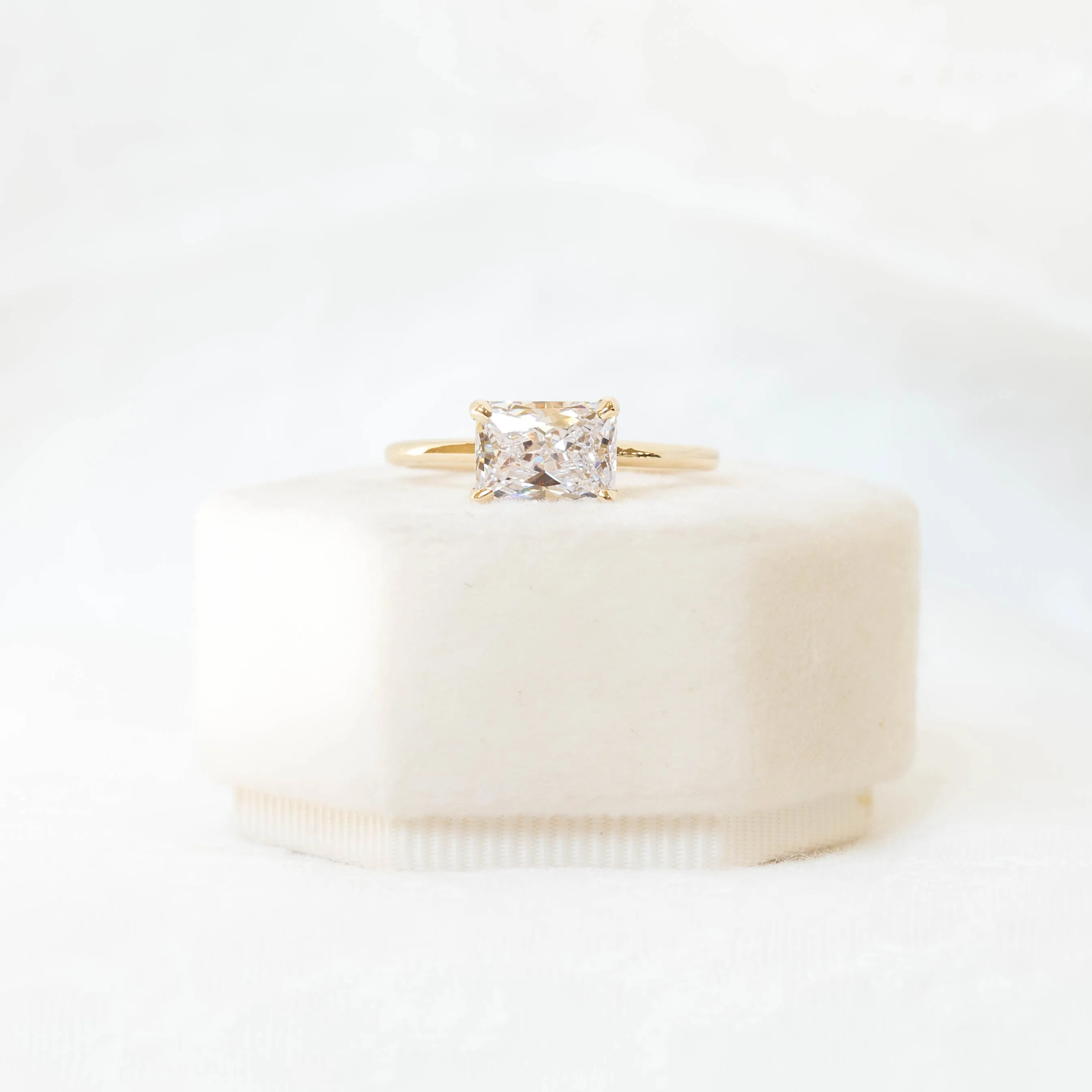 14ky Radiant-Cut East-West Solitaire Ring