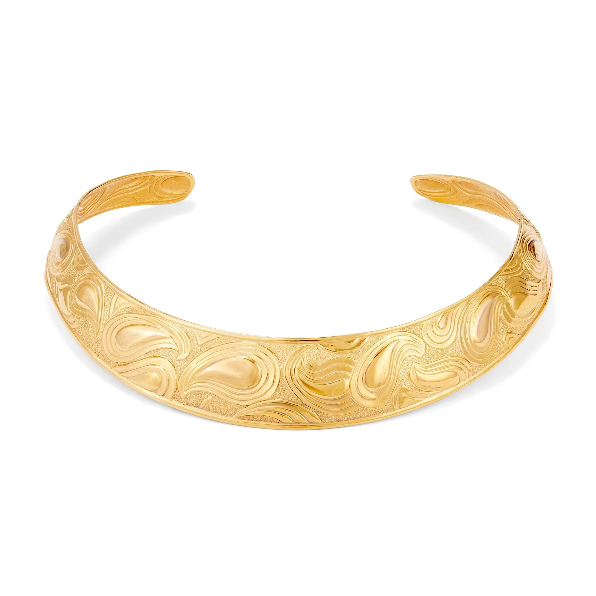 1970s Lanvin Gold Tone Torque Necklace