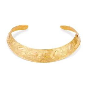 1970s Lanvin Gold Tone Torque Necklace