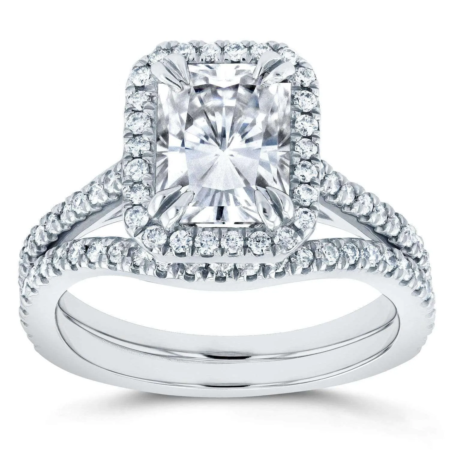 2 1/4ct.tw Original Radiant 8x6 Halo Bridal Set