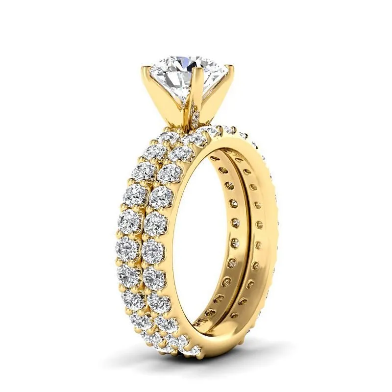 2.40-4.90 CT Round Cut Lab Grown Diamonds - Bridal Set