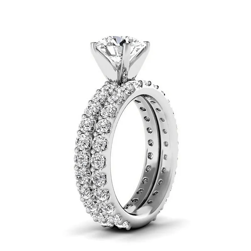 2.40-4.90 CT Round Cut Lab Grown Diamonds - Bridal Set