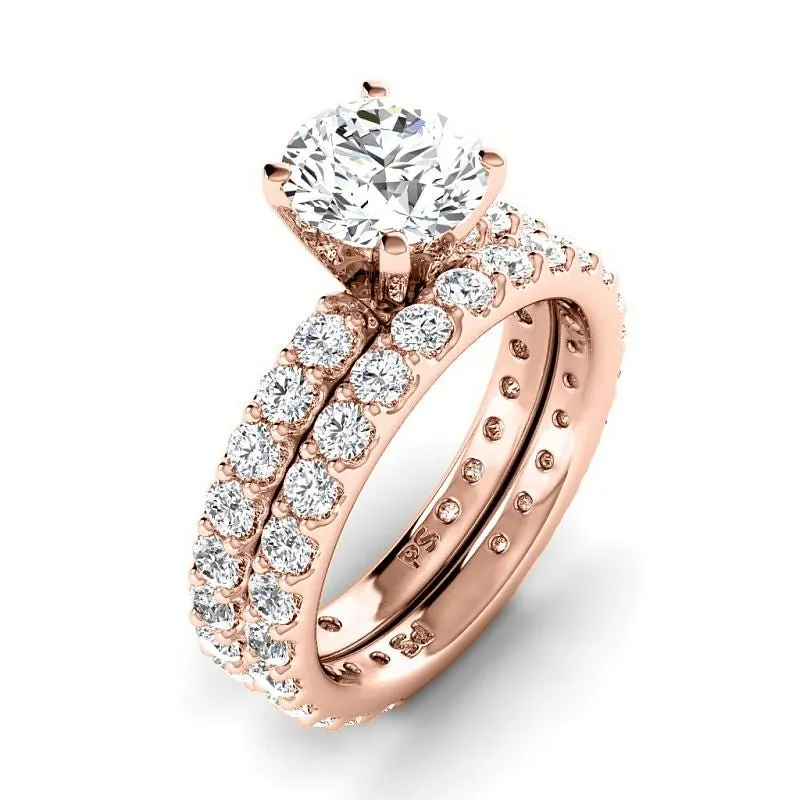 2.40-4.90 CT Round Cut Lab Grown Diamonds - Bridal Set