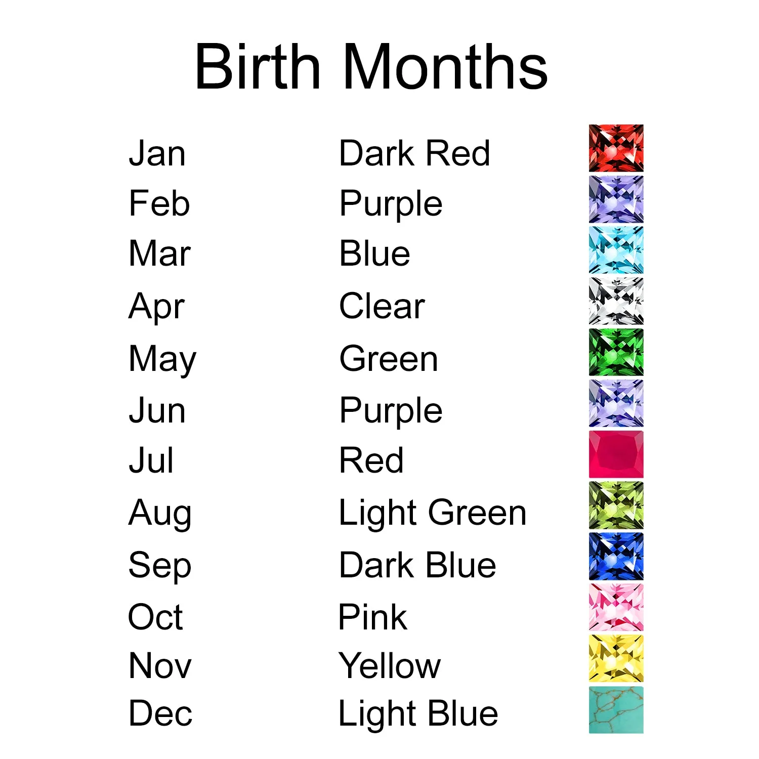 2CT Princess Cut CZ Stud Earrings 14K Gold Sterling Silver 7MM Birth Colors