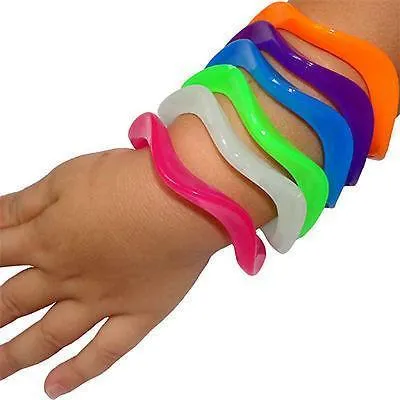 6 x Girls Kids Toddler Neon UV Bracelets Wristbands Bangles Childrens Jewellery