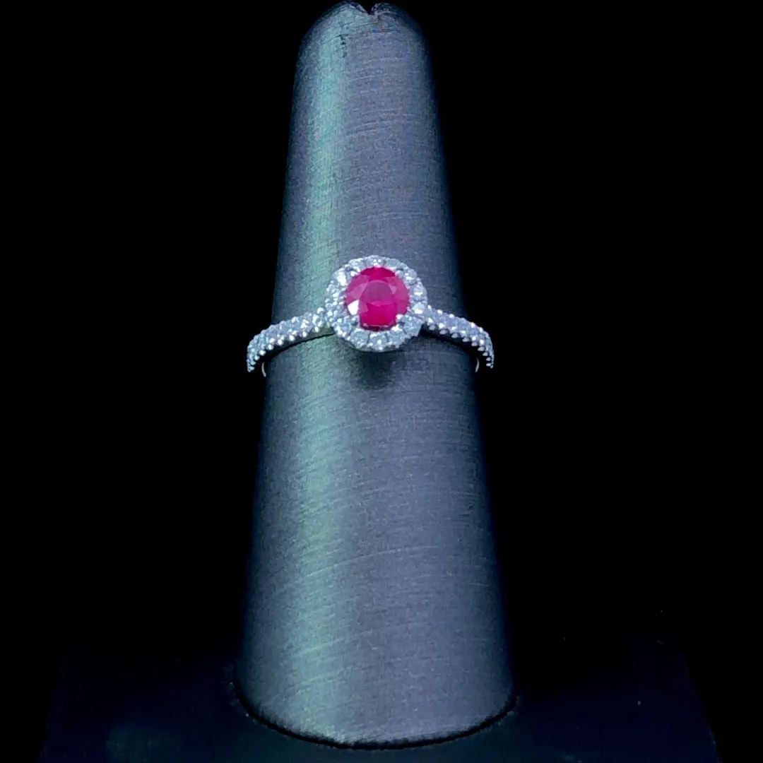 .98 ctw ruby and diamond ring