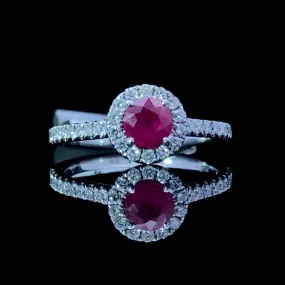 .98 ctw ruby and diamond ring