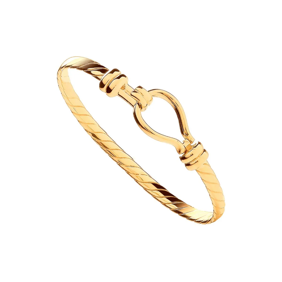 9K Yellow Gold Hook Kids 4mm Bangle