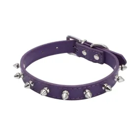 Adjustable PU Leather Spiked Pet Collar - Punk Rivet Design for Cats & Small Dogs