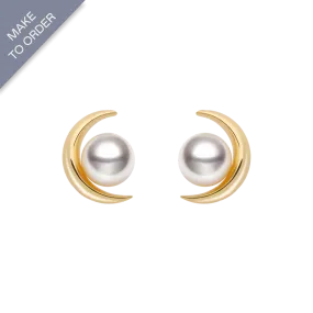 Akoya Pearl 18K Gold Refined Design Earrings
