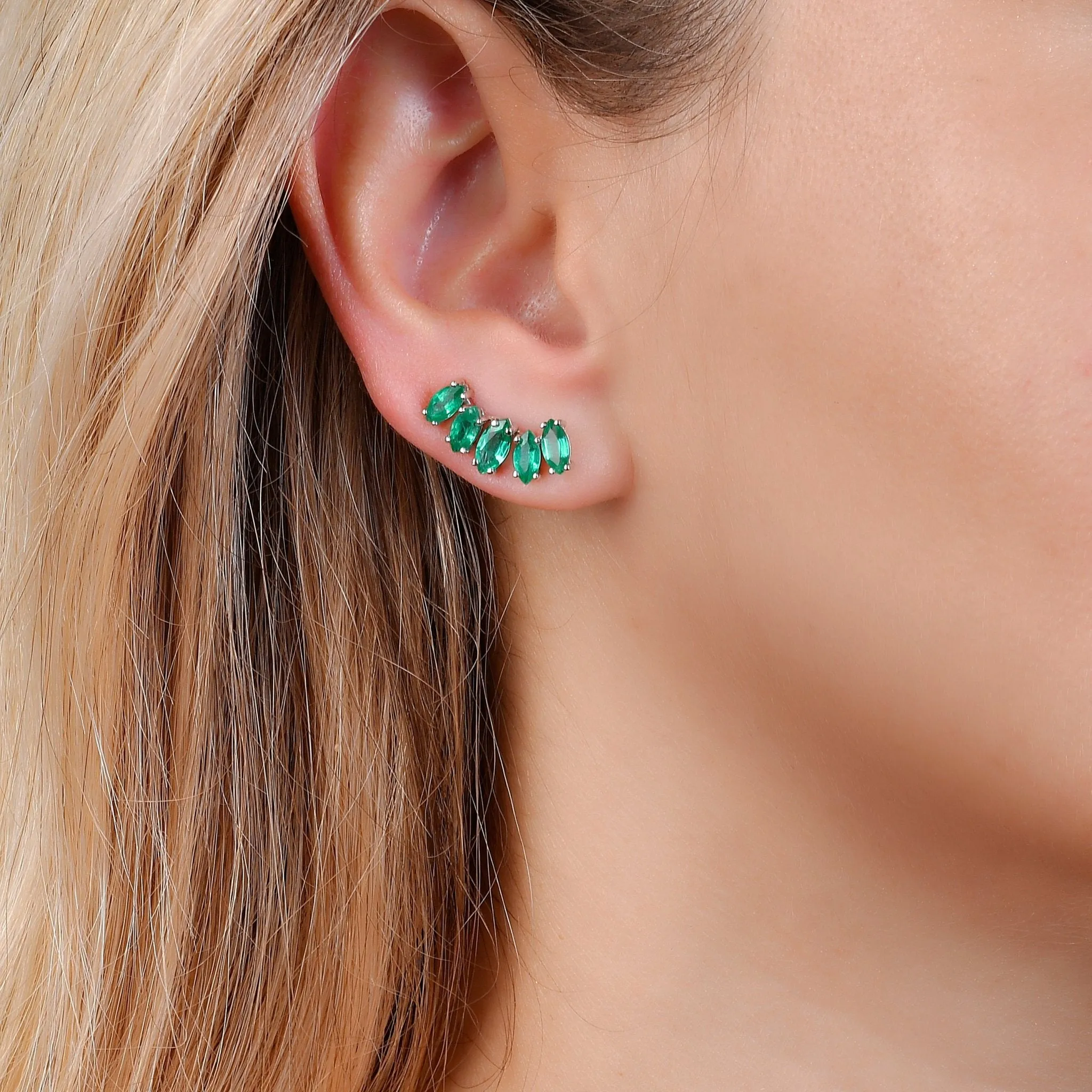 Althea Climber Earrings - WG