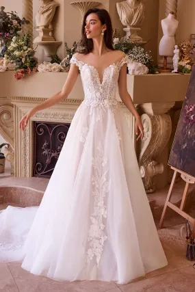 ANDREA & LEO WL038 Cap Sleeve Bridal Ball Gown