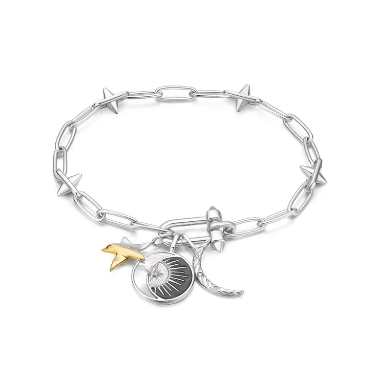 Ania Haie Silver Stud Link Charm Bracelet B048-03H