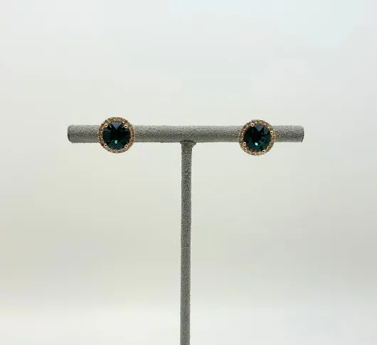 Anton Heunis - Round Stud in Emerald and Gold