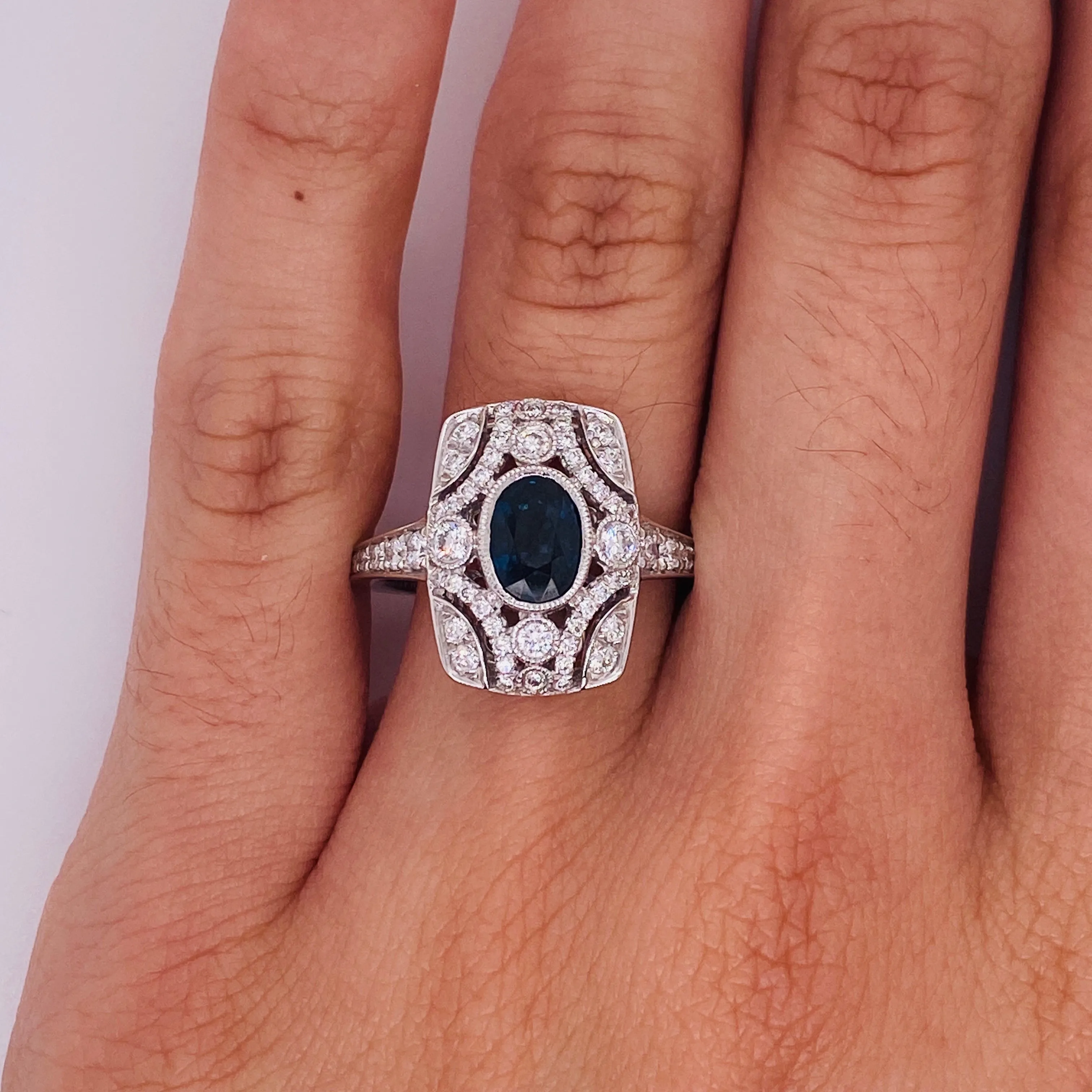 Art Deco Sapphire and Diamond Ring