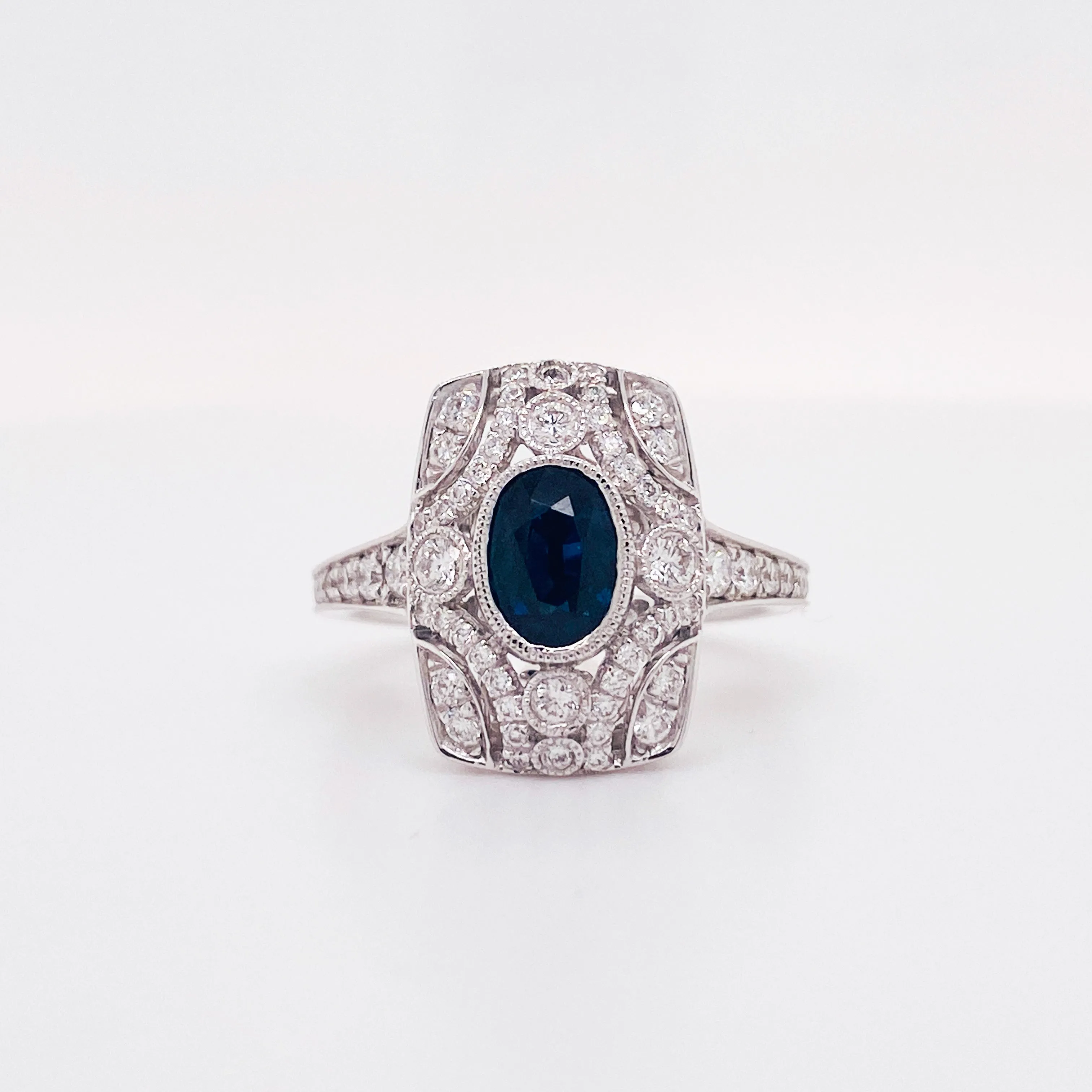 Art Deco Sapphire and Diamond Ring