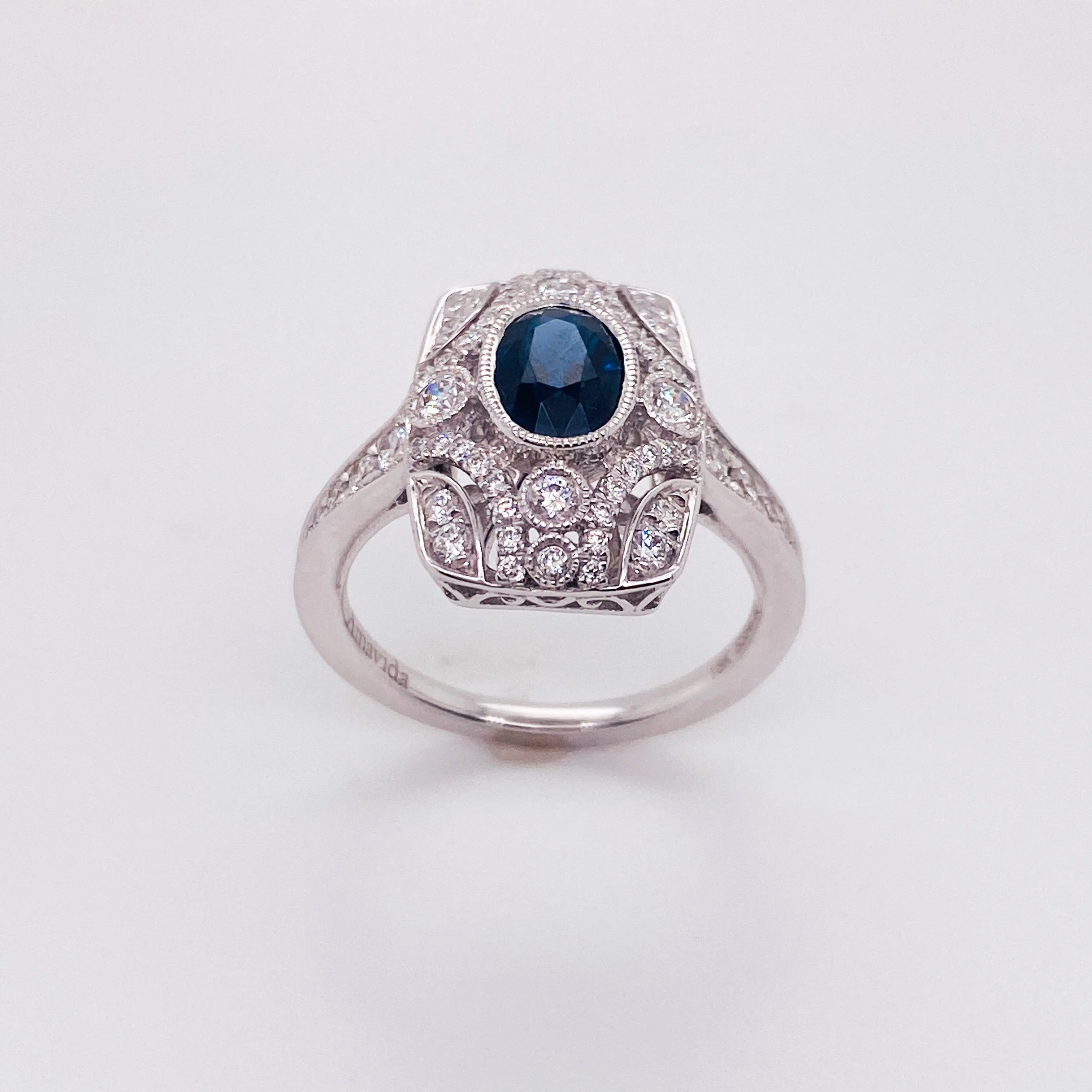 Art Deco Sapphire and Diamond Ring