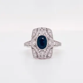 Art Deco Sapphire and Diamond Ring