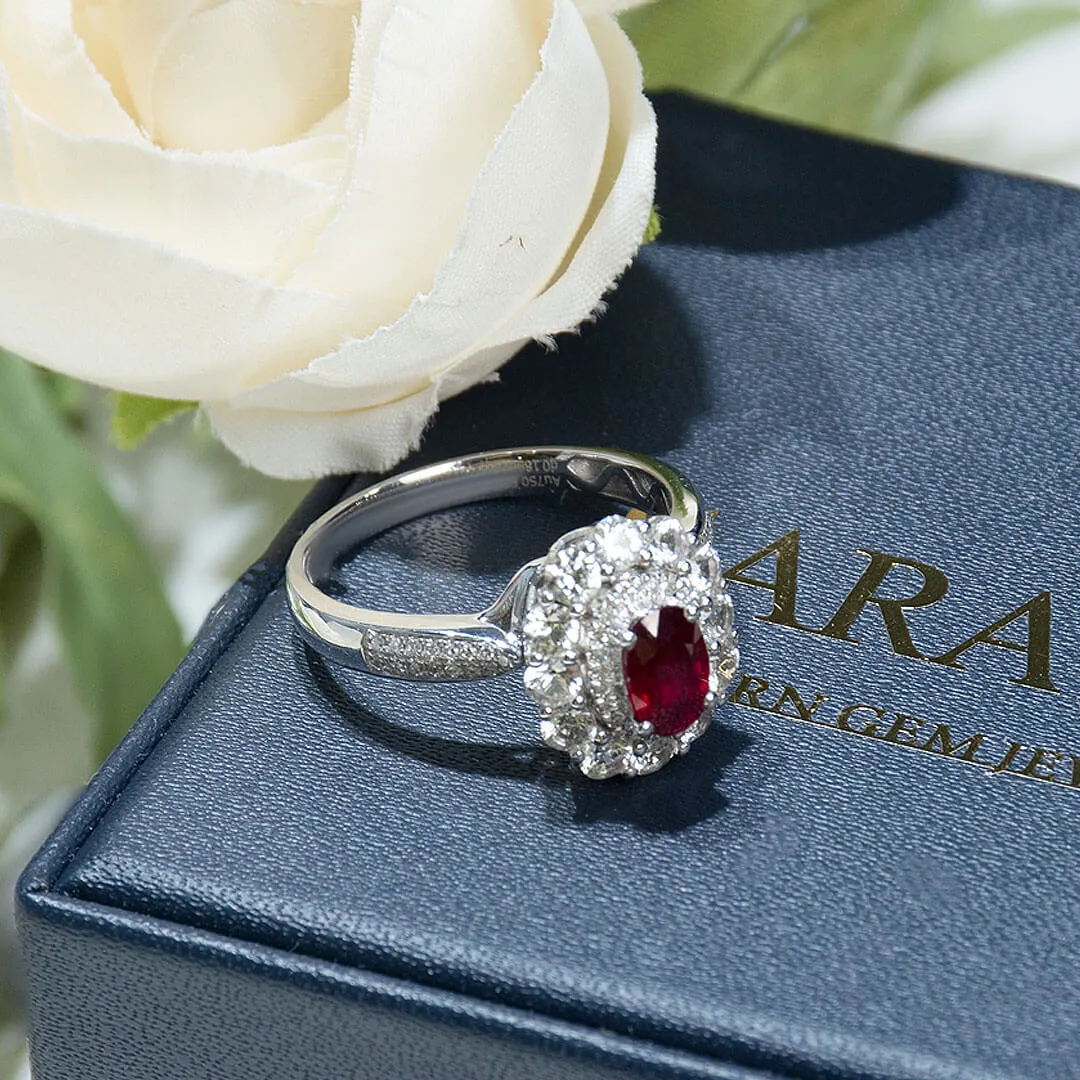 Aurora Bianca Natural Ruby ＆ Diamond Ring