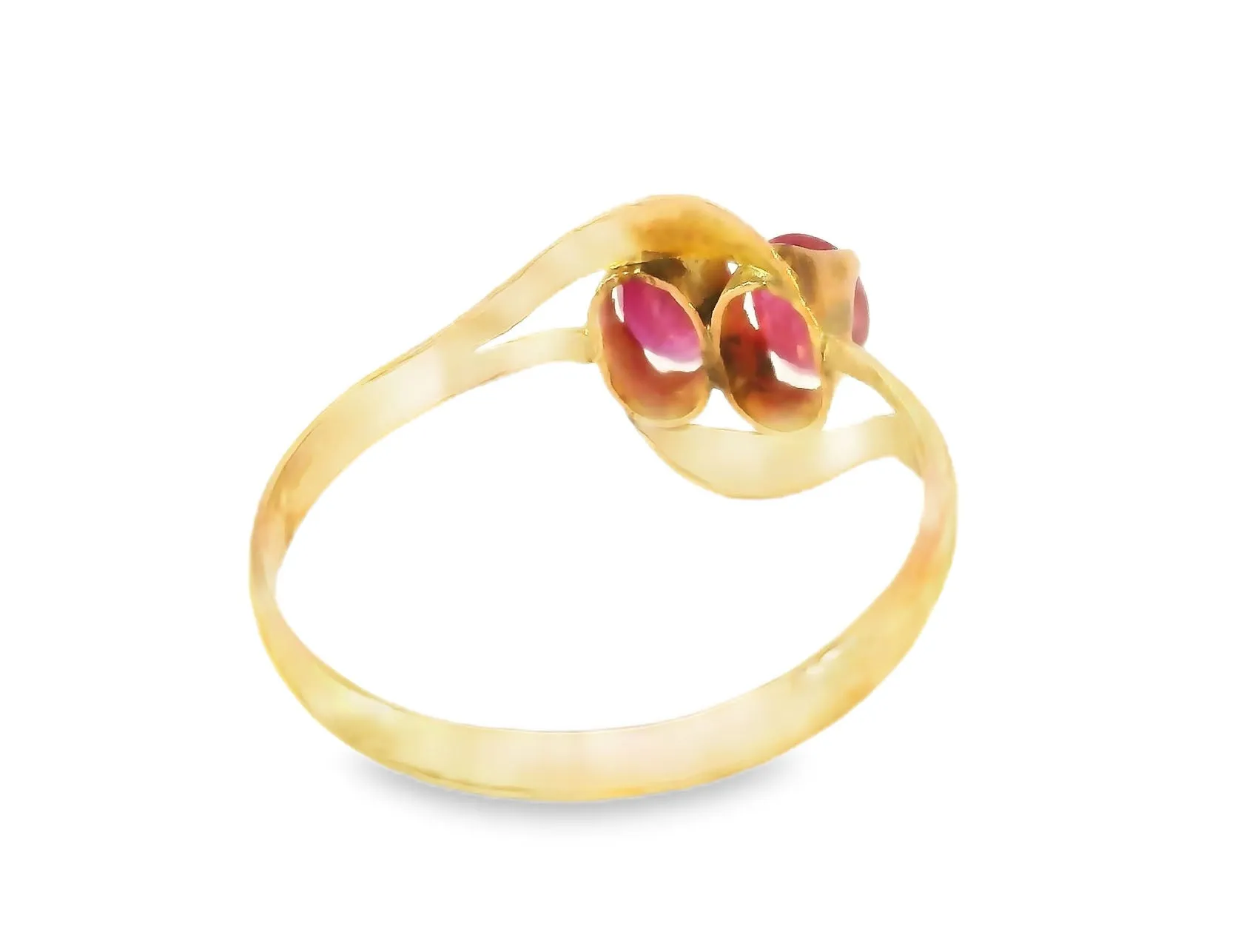 Beautiful Estate 18K Pink Rose Gold Ruby Pinky Ring