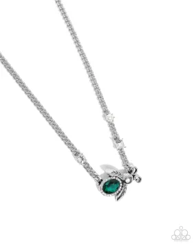Bedazzled Beetle - Green Necklace - Paparazzi Accessories