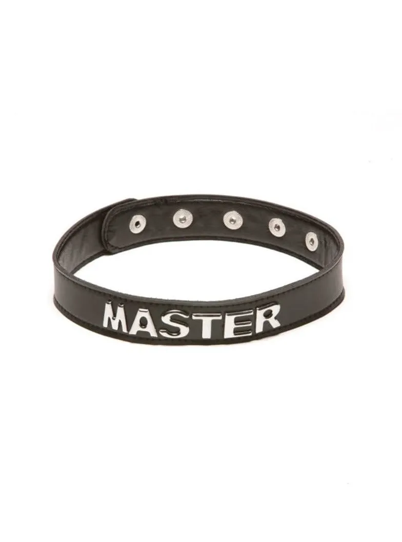 Black "MASTER" Adjustable Collar Choker Necklace