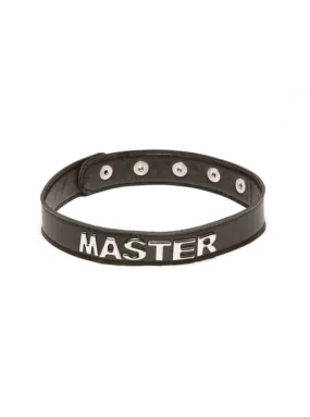 Black "MASTER" Adjustable Collar Choker Necklace