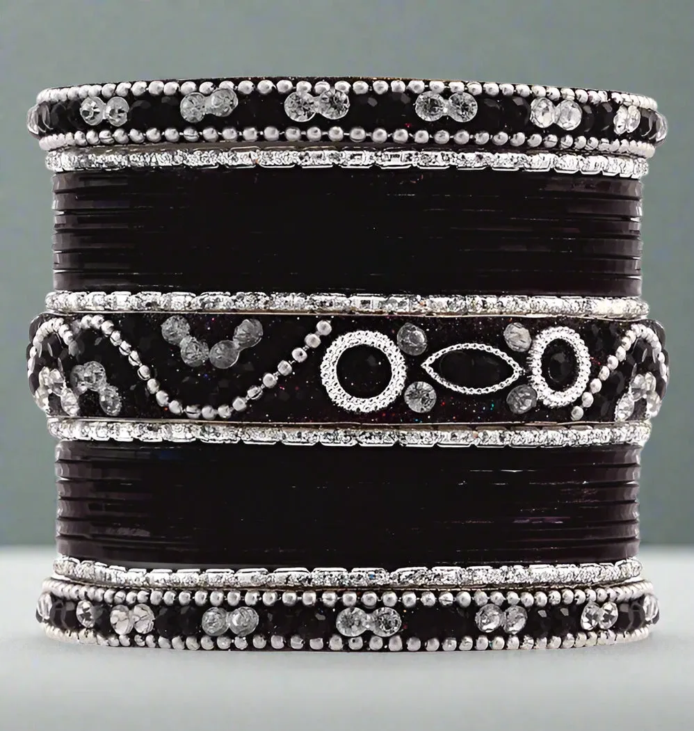 Black Stone Bangle Set