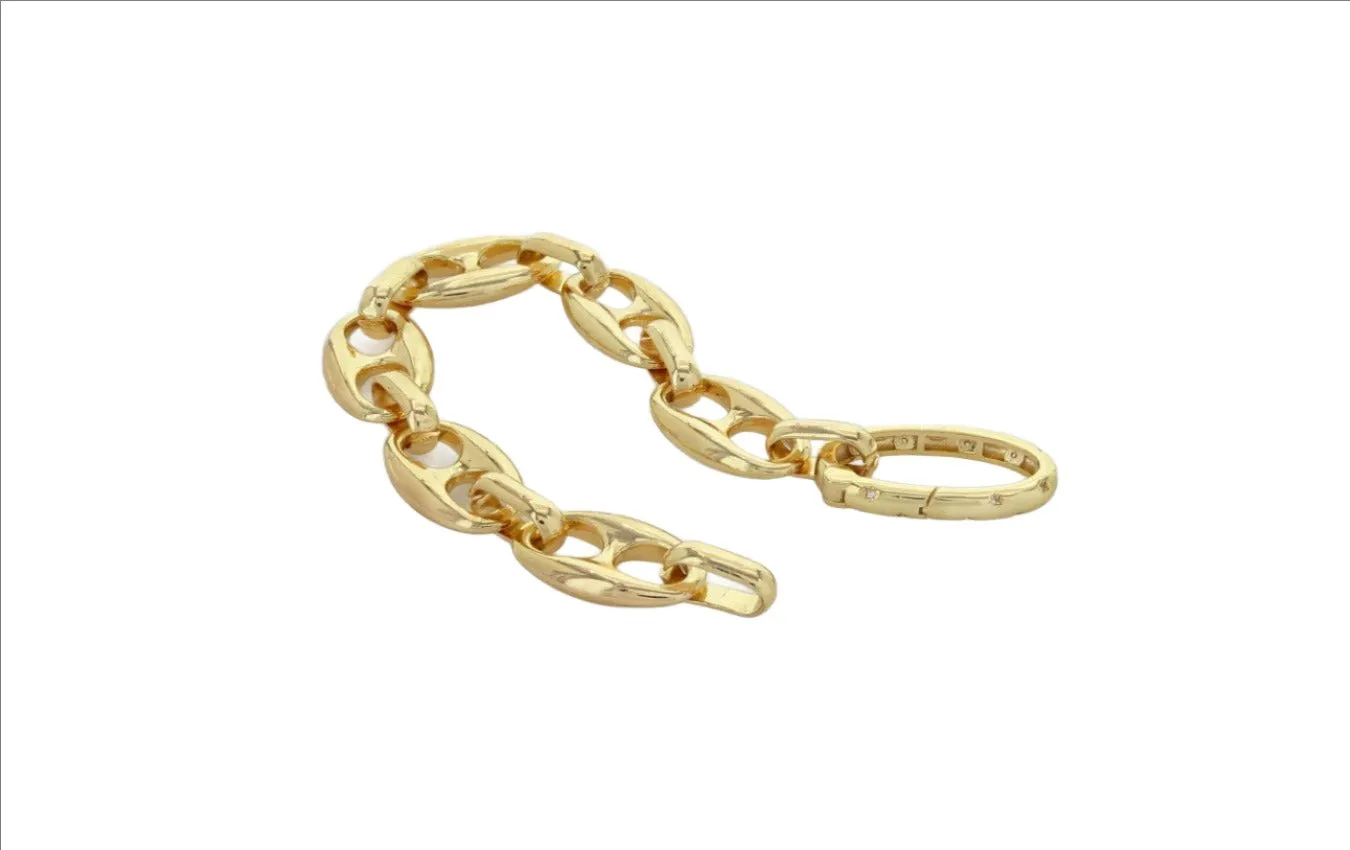 Brass YGP Mariner Bracelet with CZ Clasp