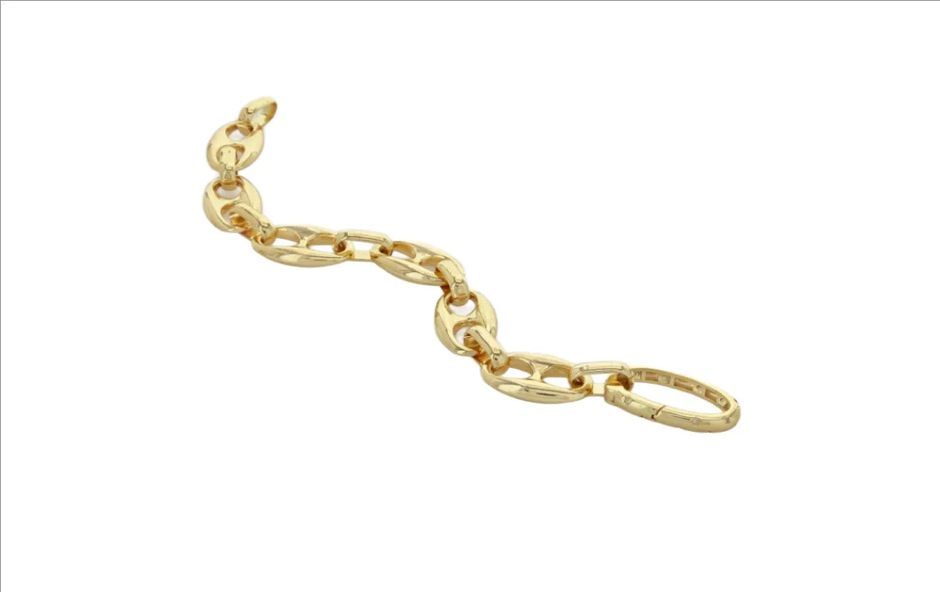 Brass YGP Mariner Bracelet with CZ Clasp