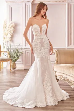 CINDERELLA DIVINE CD928 Strapless Mermaid Wedding Gown