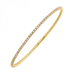 Classic 14K Yellow Gold Diamond Tennis Bracelet, 0.75 ctw