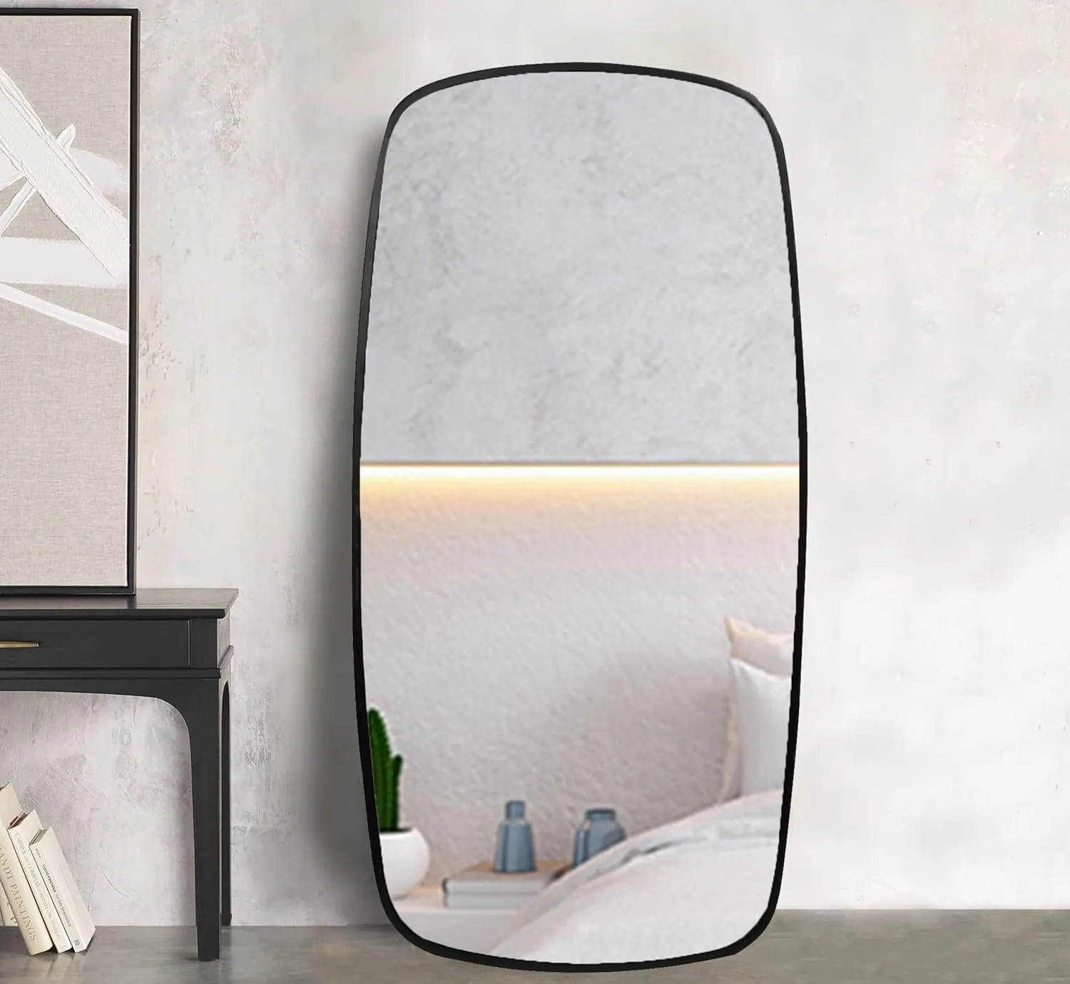 Corsica Ohana Oval Full-Length Mirror in Mild Steel  bold black