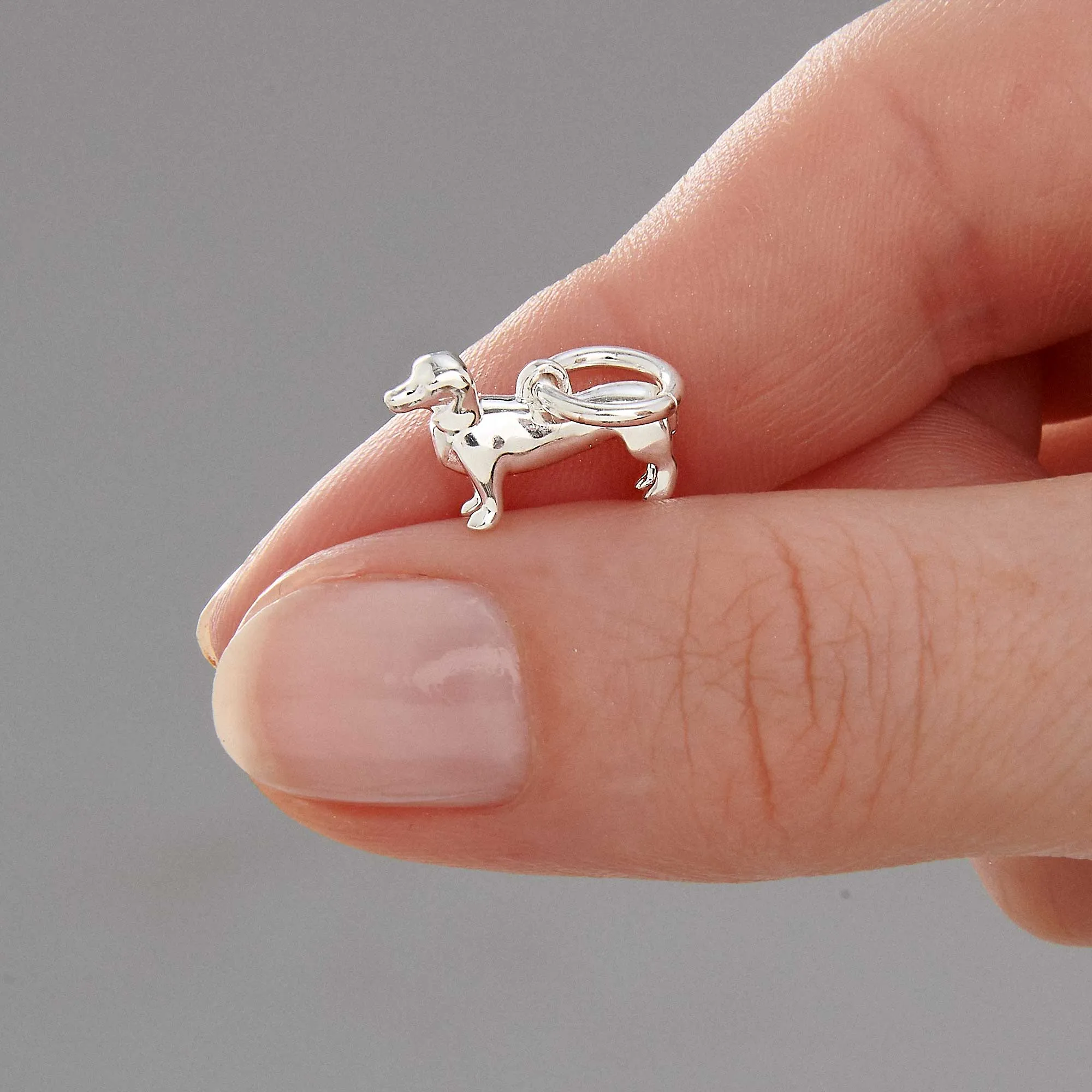 Dachshund Silver Dog Charm