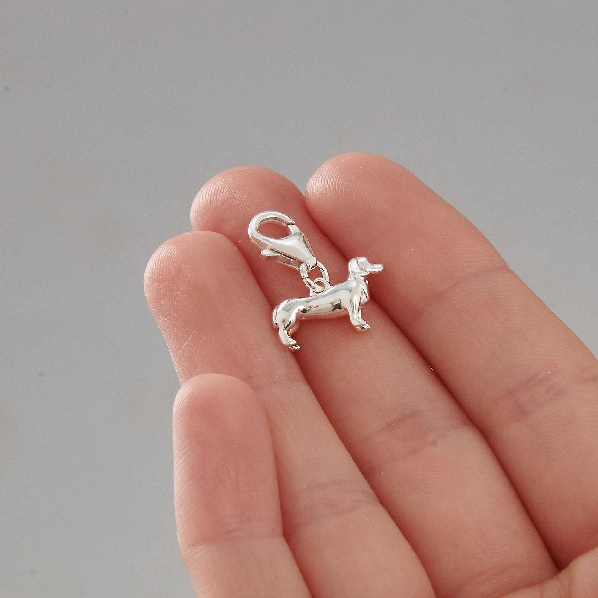 Dachshund Silver Dog Charm
