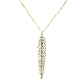 Dangle Feather Necklace - Yellow