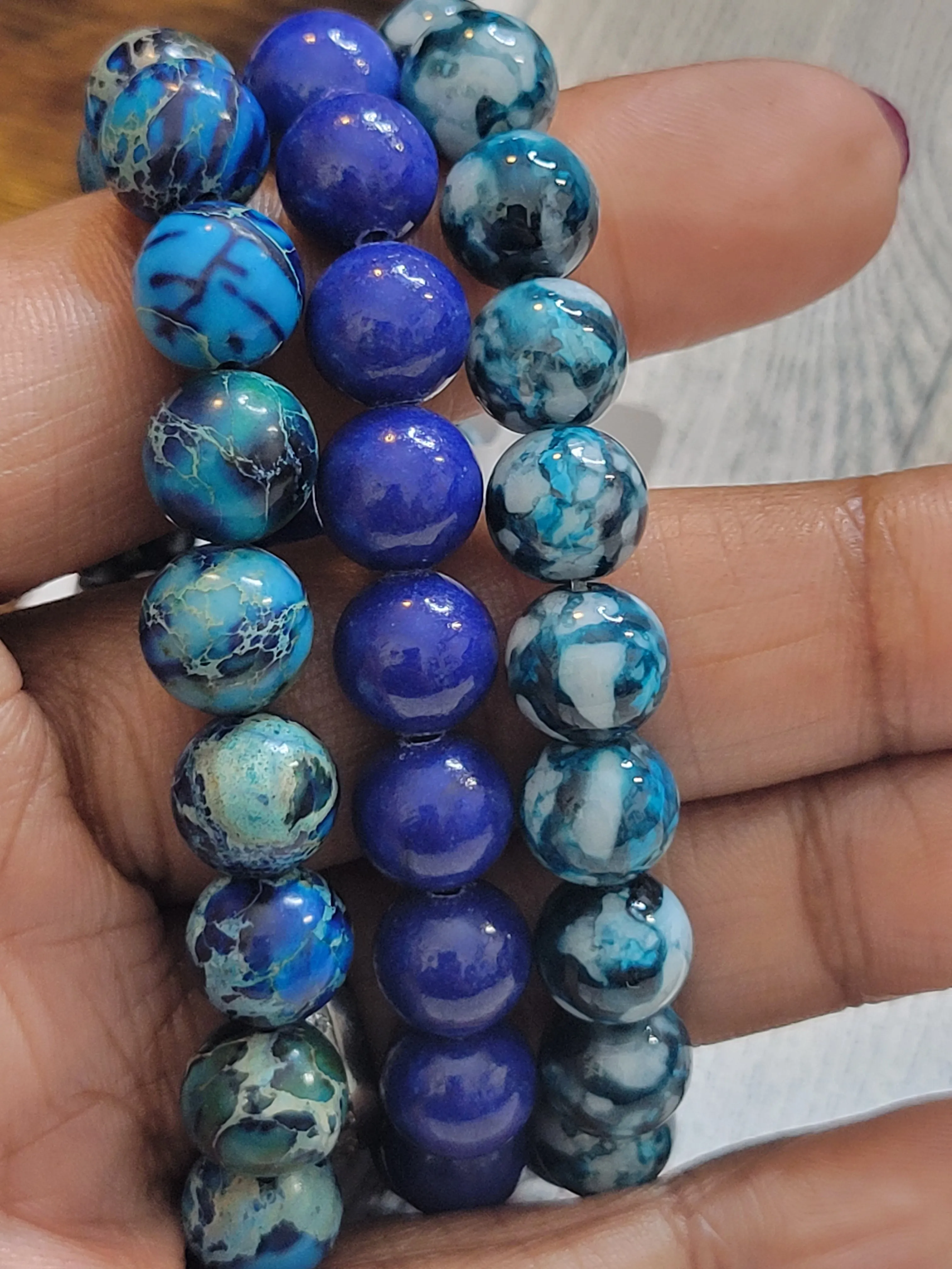 Deep Blue Sea - Beaded Bracelet Set