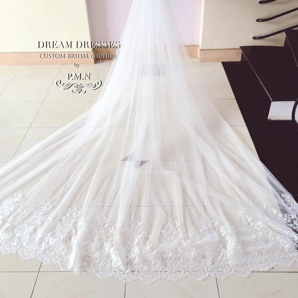 Detachable Cathedral Bridal Tulle Train (#NAIYA)