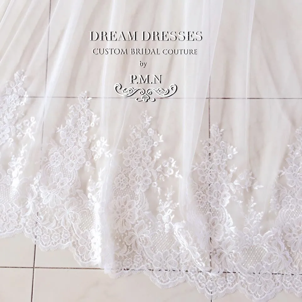 Detachable Cathedral Bridal Tulle Train (#NAIYA)