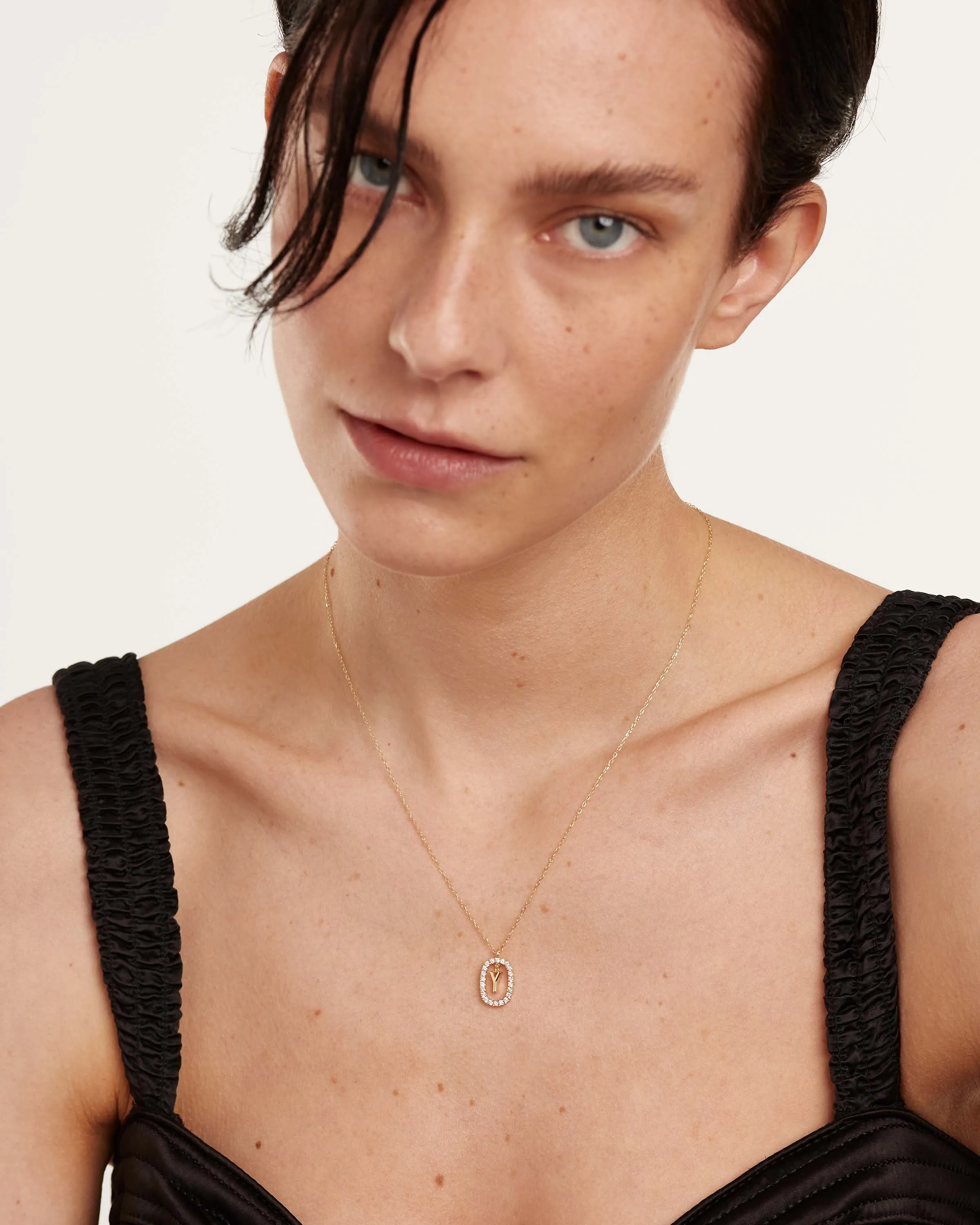 Diamonds and Gold Letter Y Necklace