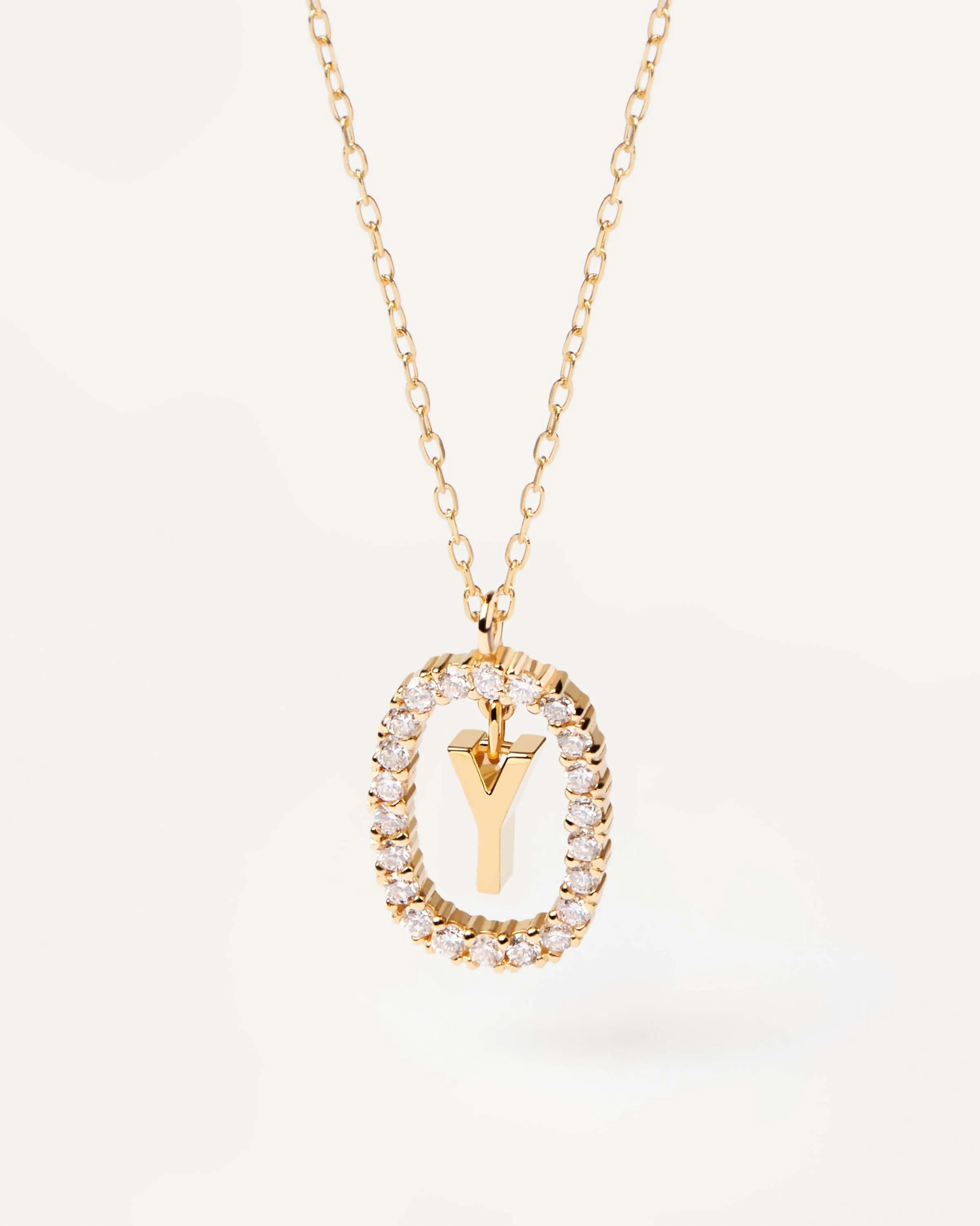Diamonds and Gold Letter Y Necklace