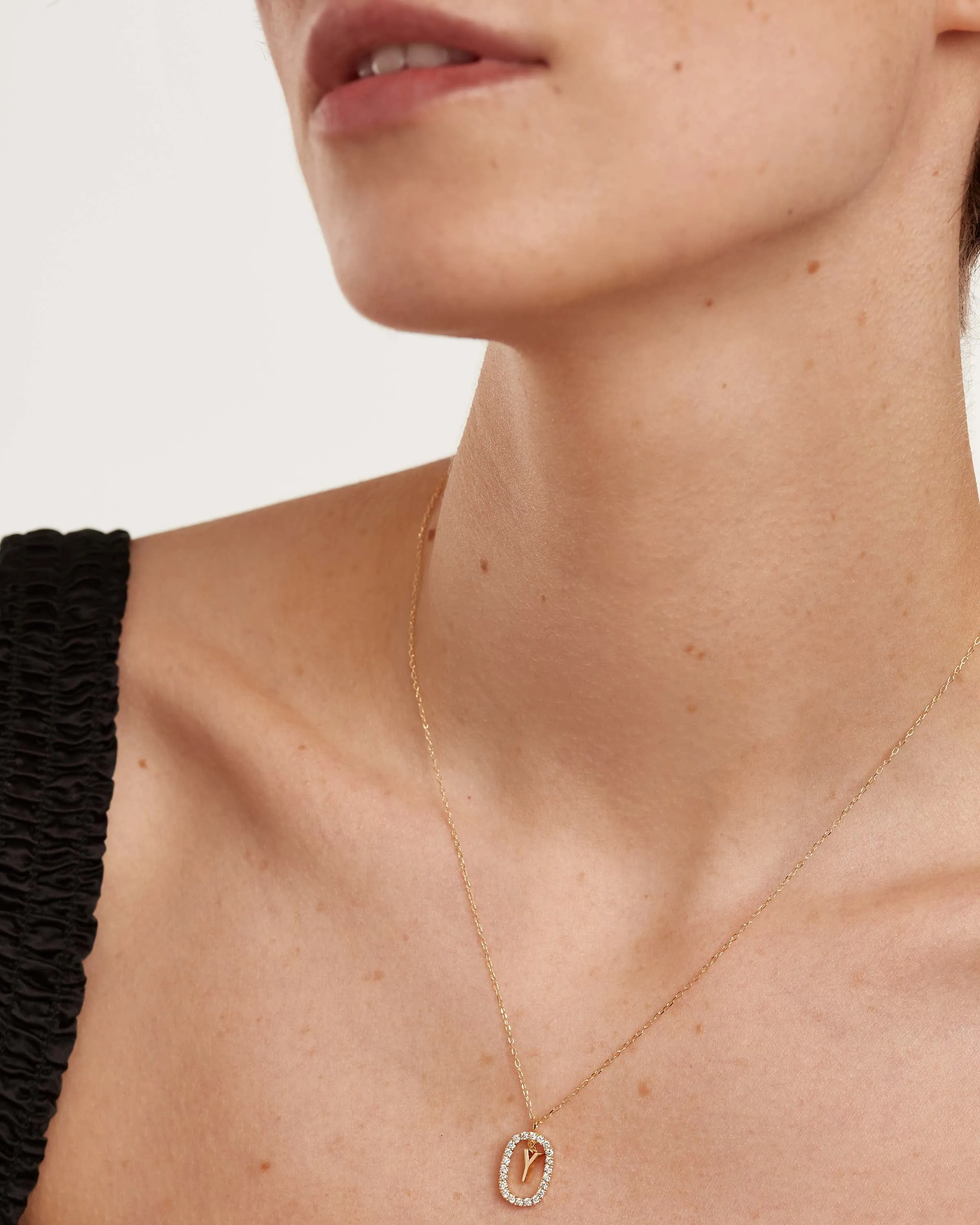 Diamonds and Gold Letter Y Necklace